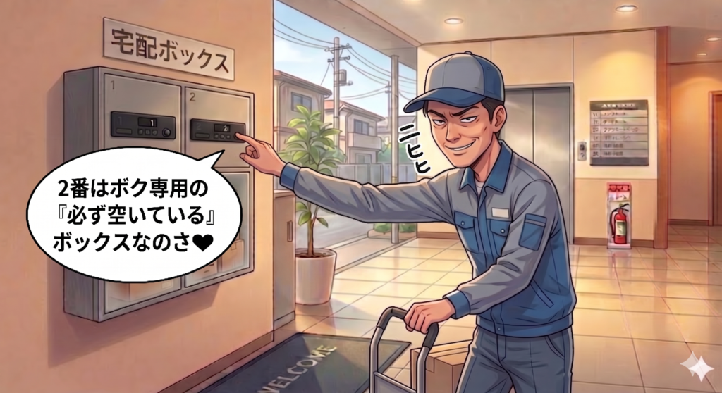 宅配ボックスを不正な方法で占有しているずるい配達員