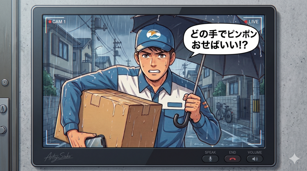 雨の日の配達は手元が満員